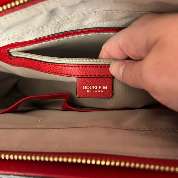 Double M Milano Elegant Red Tote Bag - Picture 5 of 9